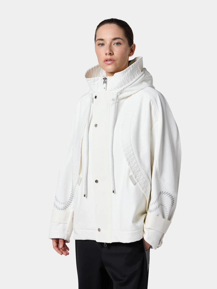 Fenggy ThermaCurve Urban Shield Jacket in Glacier White, full figure on a pale studio ground