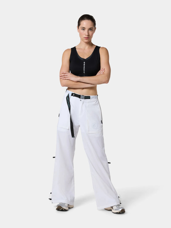 Tittallon Urban Explorer Water-Repellent Drawcord Wide-Leg Pant in Lunar White, full figure